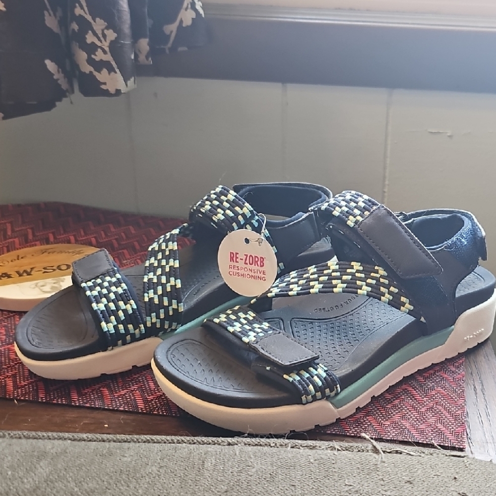Dark Blue and Multicolor Sandals